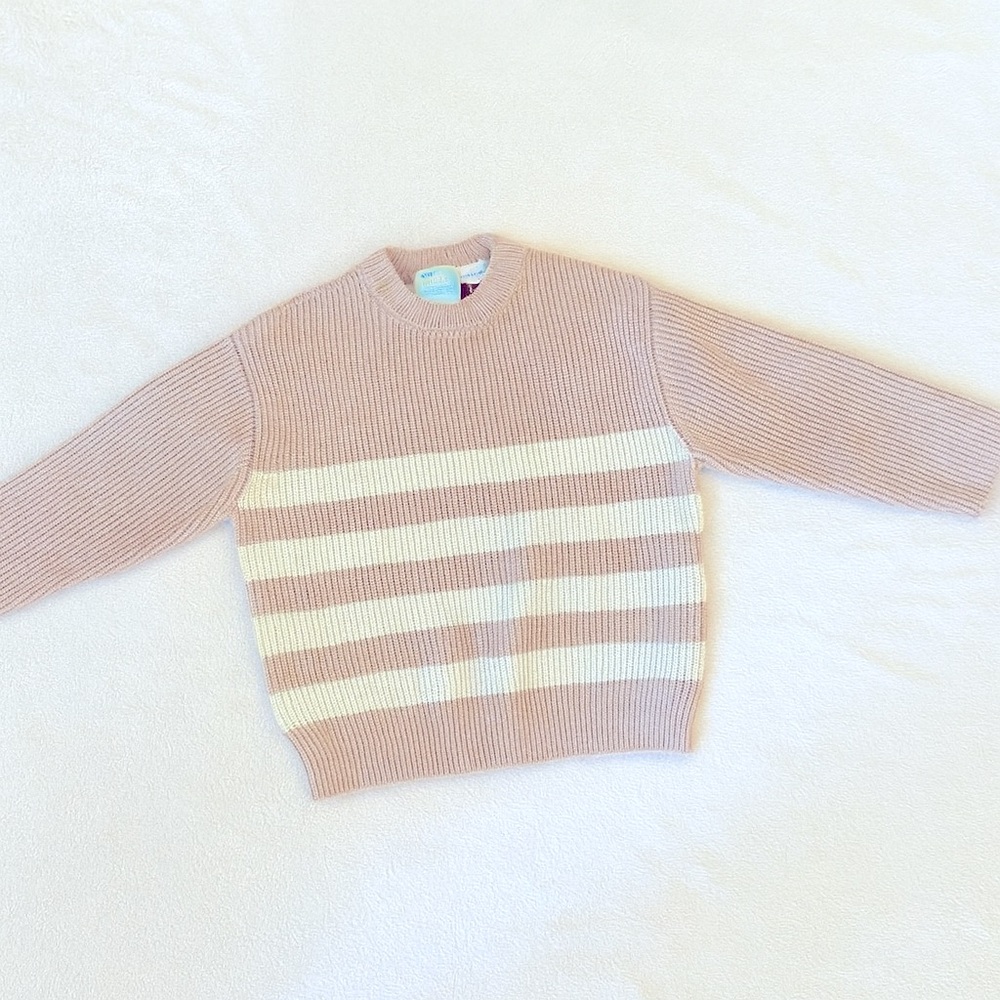 Zara kids 4-5 years stripe sweater in light pink and white